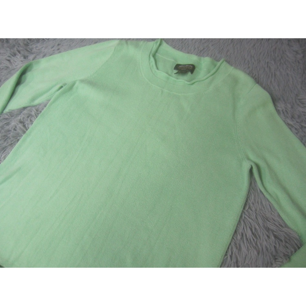 Eddie Bauer Sweater Womens Large Green Crewneck Pullover Knit Lightweight Top - Picture 2 of 7